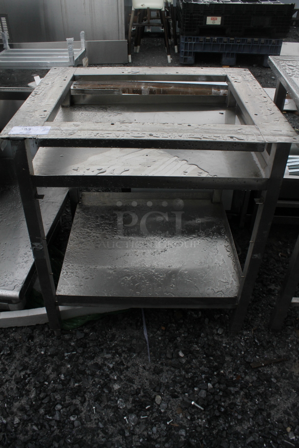 Stainless Steel Table Frame w/ 2 Under Shelves.