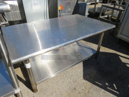 One Stainless Steel Equipment Table With SS Under Shelf. 48X30X23