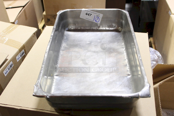 NICE! 4" Deep Stainless Steel Full Size Hotel Pans. 20-3/4x12-3/4x2-1/2 10x Your Bid