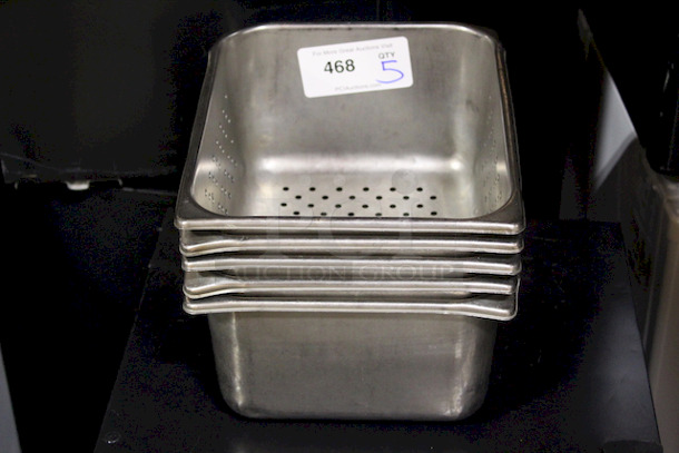 AWESOME! Stainless Steel Perforated 1/2 Pans, 2-1/2" Deep. 5x Your Bid