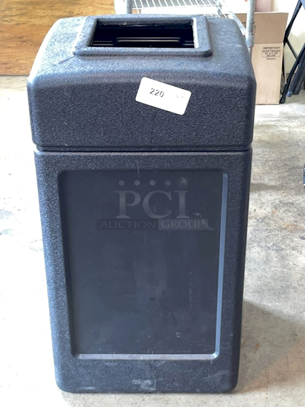 Commercial Zone 732101 PolyTec 42 Gallon Square Black Waste Container