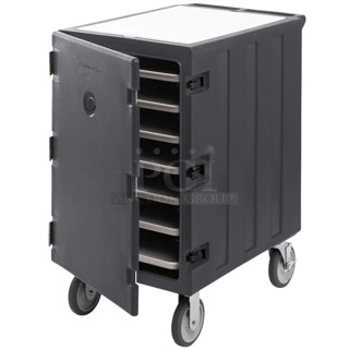 BRAND NEW SCRATCH AND DENT! Cambro 1826LTC Gray Poly Portable Ice Bin on Commercial Casters.