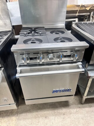 Fully Refurbished Imperial 4 Burner With Oven Gas Stove Tested and Working Missing Top Grills 