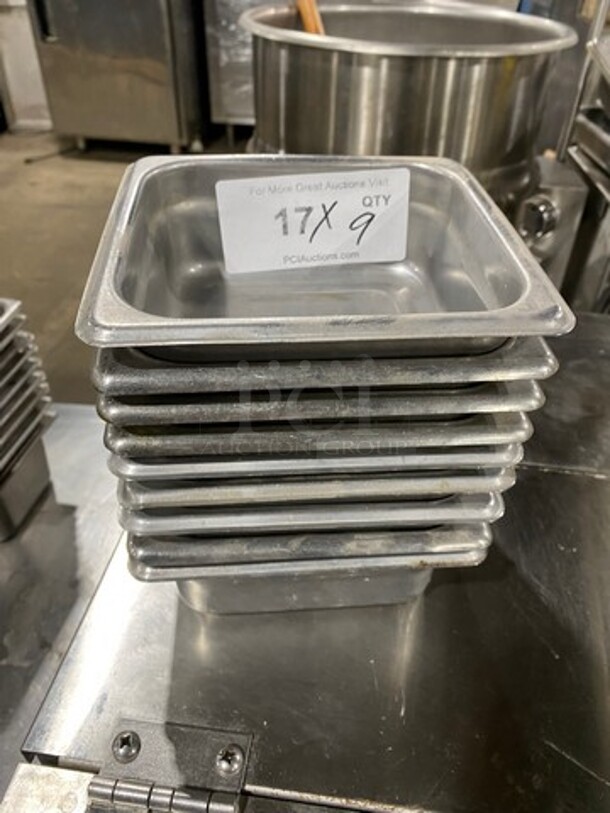 Commercial Steam Table/ Prep Table Food Pans! All Stainless Steel! 9x Your Bid!