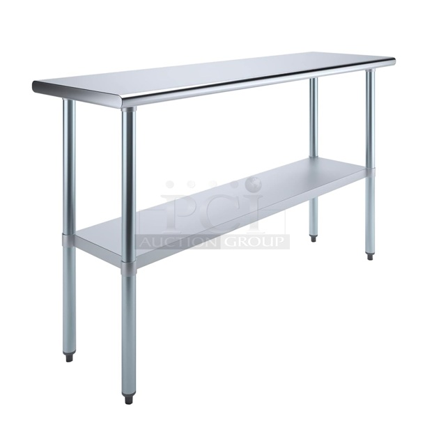 BRAND NEW SCRATCH AND DENT! WT-1860
18" X 60" Stainless Steel Work Table with Under-Shelf