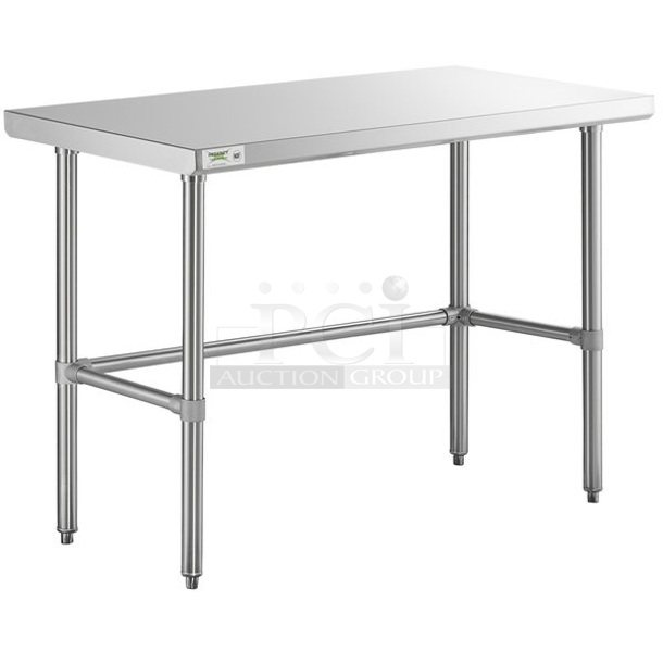 BRAND NEW SCRATCH AND DENT! Regency 600WT24X48SS 24" x 48" 16-Gauge 304 Stainless Steel Commercial Open Base Work Table