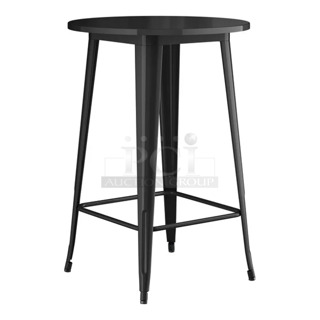 BRAND NEW SCRATCH AND DENT! 164BA30RDBLK Lancaster Table & Seating Alloy Series 30" Round Onyx Black Bar Height Outdoor Table. May Be Missing Pieces.