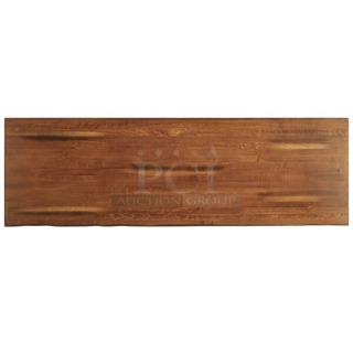 BRAND NEW SCRATCH & DENT! Lancaster Table & Seating 3493096ANTWA Industrial 30" x 96" Solid Wood Live Edge Table Top with Rustic Walnut Finish. Out of original packaging. 