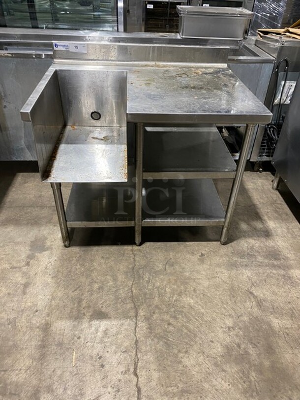 All Stainless Steel Custom Made Heavy Duty Welded Work/Prep Table With Double Under Shelf!