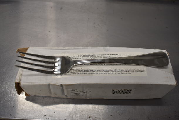 60 BRAND NEW IN BOX! Winco 0034-11 Stainless Steel Dinner Forks. 8.5". 60 Times Your Bid!