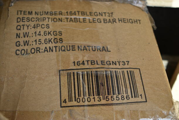 Box of 4 BRAND NEW SCRATCH AND DENT! Lancaster Table & Seating 164TBLEGNT37 Table Leg Bar Height. - Item #1118336