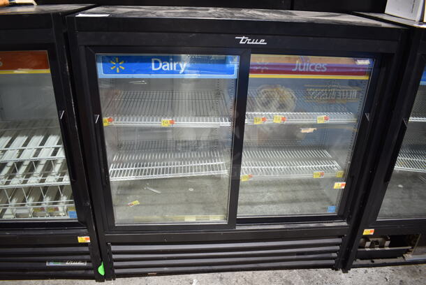 2018 True GDM-41SL-48-HC-LD Metal Commercial 2 Door Reach In Cooler Merchandiser w/ Poly Coated Racks. 115 Volts, 1 Phase. Tested and Working!