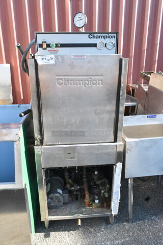 Champion DHBC-M5 Stainless Steel Commercial Corner Pass Through Dishwasher. 208 Volts, 3 Phase. 