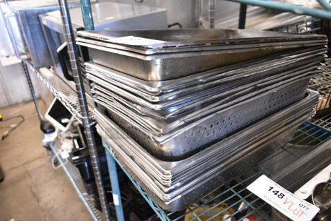 20 Various Stainless Steel Full Size Drop In Bins. 20 Times Your Bid! 