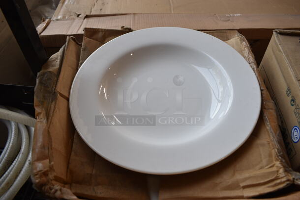 10 BRAND NEW IN BOX! Oneida White Ceramic Pasta Plates. 12x12x1.5. 10 Times Your Bid!