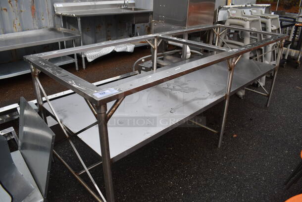 Stainless Steel Table Frame w/ Under Shelf. 96x36x34.5