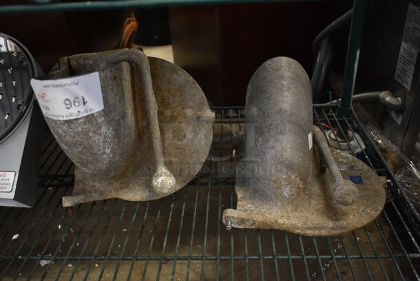 2 Metal Commercial Front Pieces to Pelican Head. 2 Times Your Bid!