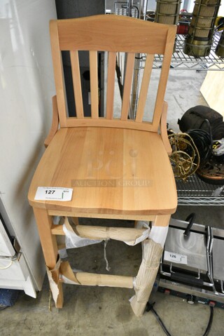 BRAND NEW SCRATCH AND DENT! Wooden Bar Height Chair. 