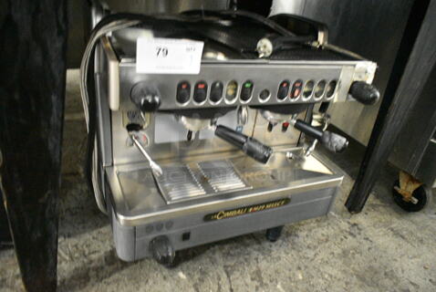 La Cimbali M29 Select Stainless Steel Commercial Countertop 2 Group Espresso Machine w/ 2 Portafilters and Steam Wands. 