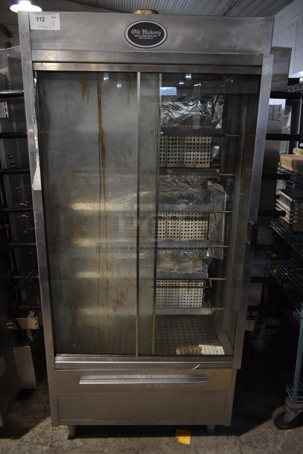 Old Hickory N/7GPRH Stainless Steel Commercial Natural Gas Powered Rotisserie Oven w/ 6 Spits. Goes GREAT w/ Lot 111!