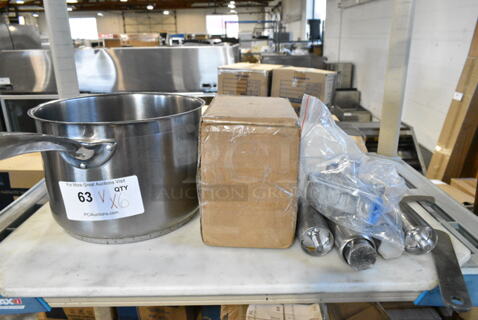 6 BRAND NEW SCRATCH AND DENT! Items Including Avantco 17812245 Condenser Fan Motor for Select Merchandisers and A and SS Series Units, 6 Quart Stainless Steel Sauce Pan, Cutting Board. 6 Times Your Bid!  