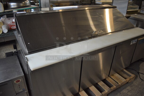 Avantco Model 178SSPT71MHC Stainless Steel Commercial Sandwich Salad Prep Table Bain Marie Mega Top. 115 Volts, 1 Phase. 70.5x35x47. Tested and Working!