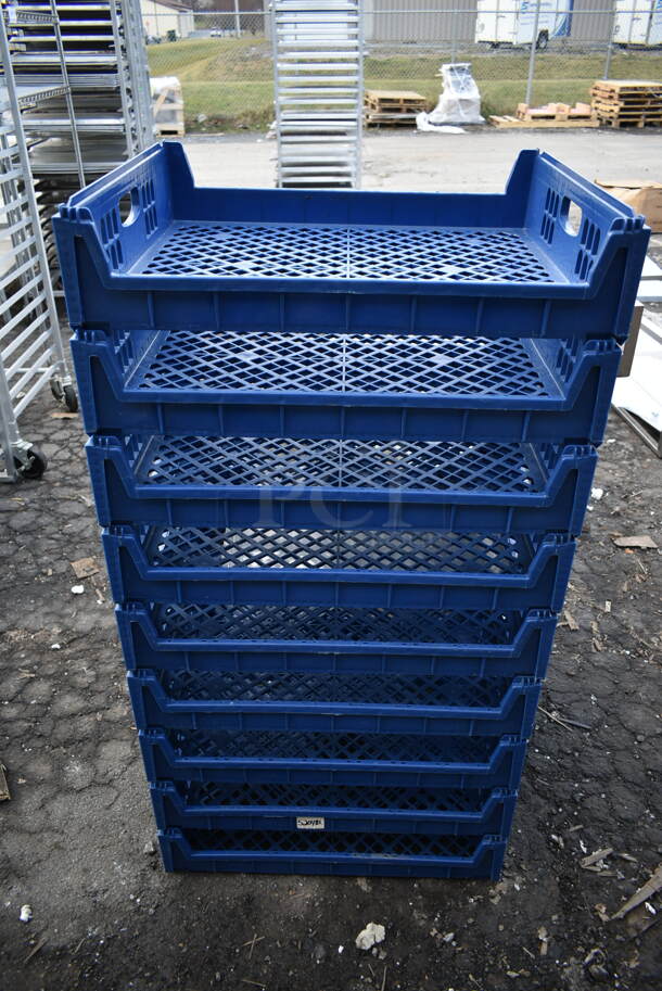 ALL ONE MONEY! Lot of 9 Blue Poly Bread Crates