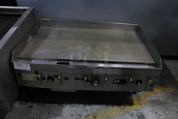 Star 636 Stainless Steel Commercial Countertop Gas Powered Flat Top Griddle. 