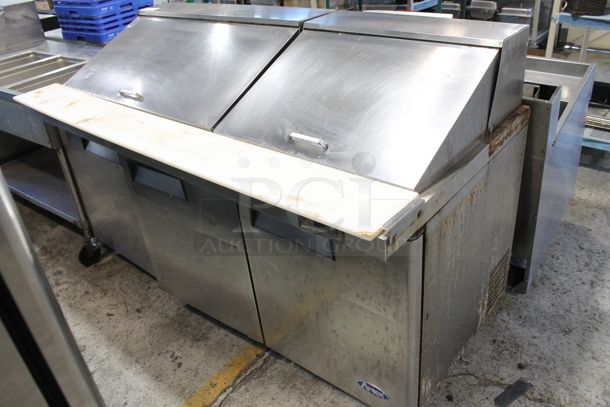 Atosa Stainless Steel Commercial Sandwich Salad Prep Table Bain Marie Mega Top on Commercial Casters. 115 Volts, 1 Phase. Cannot Test Due To Plug Style