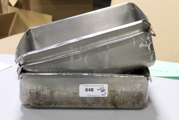 6" Deep Vollrath Full Size Hotel Pans, Stainless Steel. 3x Your Bid