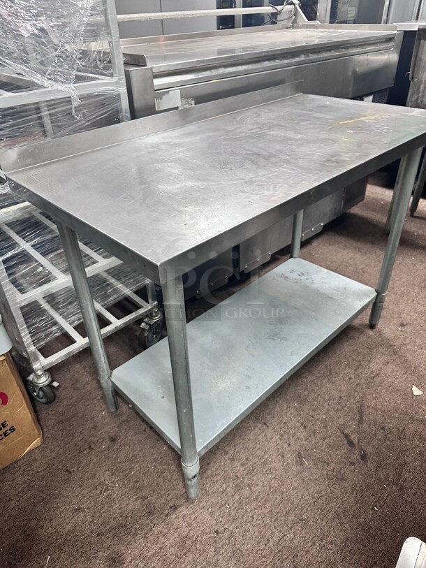 Clean Commercial 48 Inch Stainless Steel Work Table With Under Shelf
