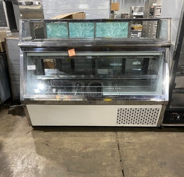 Custom Cool Commercial Refrigerated Bakery/ Deli Display Case Merchandiser! With Slanted Front Glass! With Rear Access Doors! Stainless Steel Body! Model: 711DEL6SC SN: E2400090 115V 60HZ 1 Phase