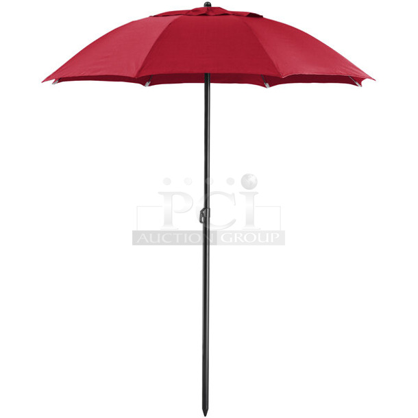 BRAND NEW SCRATCH AND DENT! Galaxy 177UMBSS06RD 6' Push Lift Red Umbrella 