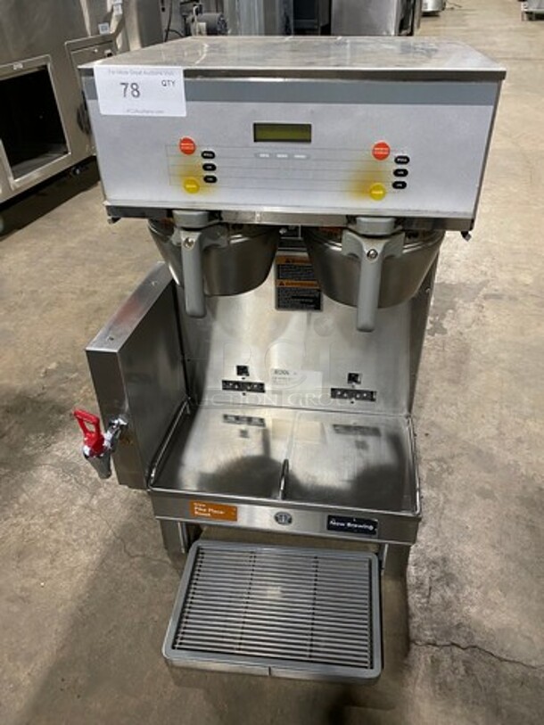 Bunn Commercial Countertop Dual Coffee Brewing Machine! All Stainless Steel! On Small Legs! Model: DUALSHDBC SN: DUAL128596 120/208V 60HZ 1 Phase