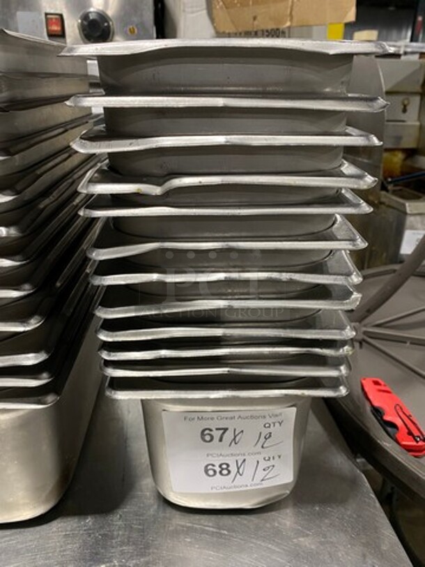 Commercial Steam Table/ Prep Table Food Pans! All Stainless Steel! 12x Your Bid!