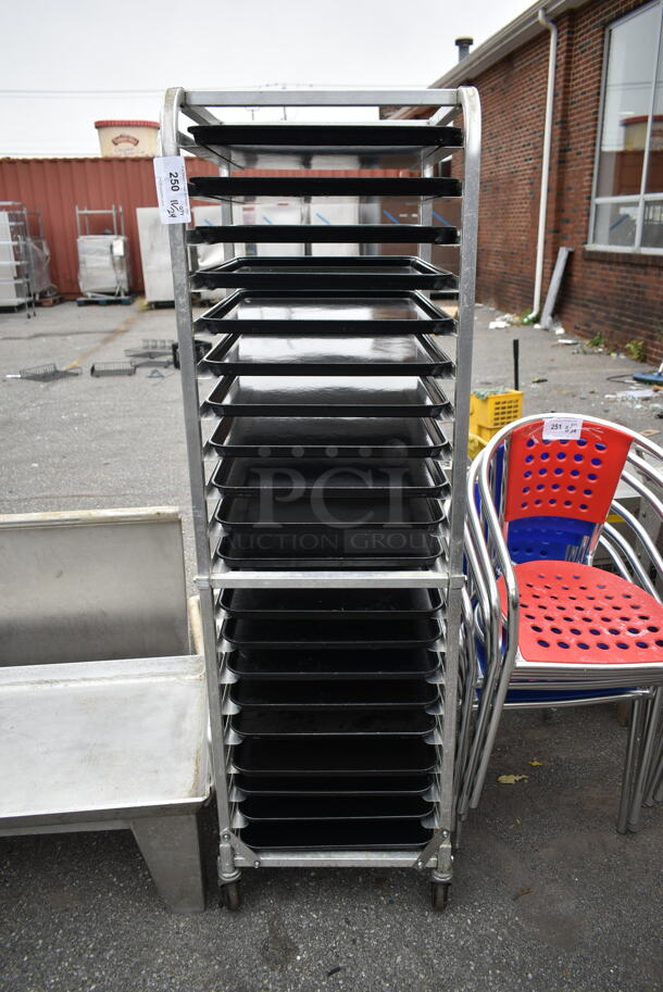 Metal Commerical Pan Transport Rack on Commercial Casters.
