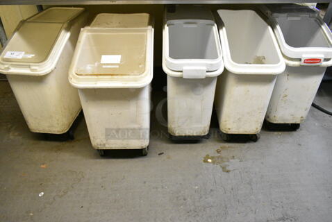 5 White Poly Ingredient Bin on Commercial Casters. 5 Times Your Bid! (kitchen)