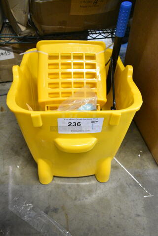 BRAND NEW SCRATCH AND DENT! Lavex Yellow Poly Mop Bucket w/ Casters