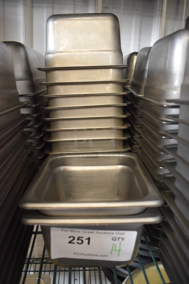 14 Stainless Steel 1/6 Size Drop In Bins. 1/6x4. 14 Times Your Bid!