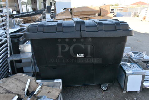 BRAND NEW SCRATCH AND DENT! Lavex Black Poly Tilt Truck w/ Lid. 