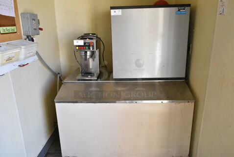 KoolAire Stainless Steel Commercial Ice Head on Commercial Ice Bin. Does Not Include Coffee Machine. (kitchen)