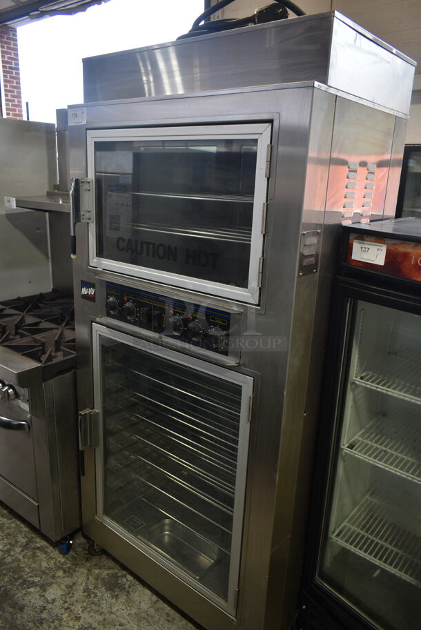 Nu Vu SUB-123 Stainless Steel Commercial Electric Powered Oven Proofer on Commercial Casters. 208 Volts, 3 Phase. 