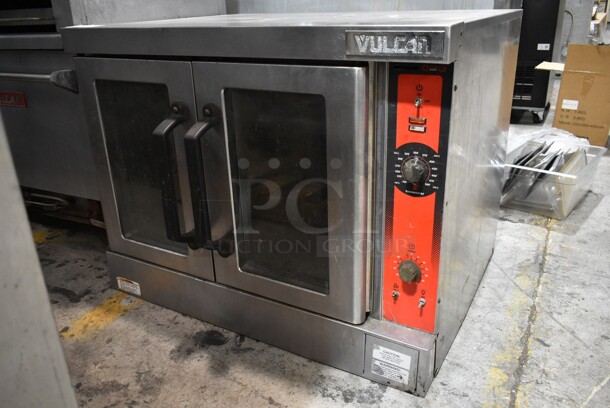 Vulcan Stainless Steel Commercial Electric Powered Full Size Convection Oven w/ 2 View Through Doors and Thermostatic Controls. 208/240 Volts.