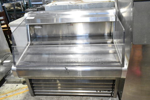 True THAC-48 Stainless Steel Commercial Floor Style Horizontal Open Grab N Go Merchandiser. 115 Volts, 1 Phase. Tested and Powers On But Does Not Get Cold