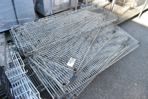 ALL ONE MONEY! PALLET LOT of Chrome Finish Wire Shelves. Includes 48x18x2