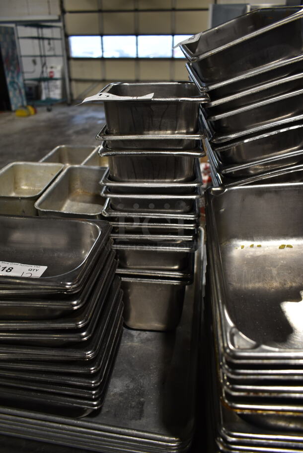 11 Stainless Steel 1/6 Size Drop In Bins. 11 Times Your Bid!