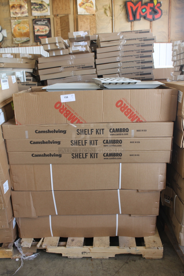 7 BRAND NEW IN BOX Cambro CPSK2448V5480 Camshelving® Premium 24" x 48" Shelf Kit with 5 Vented Shelves + MORE! 7 Times Your Bid!