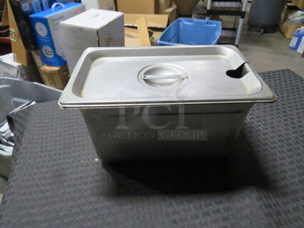 1/4 Size 6 Inch Deep Hotel Pan With Lid. 4XBID