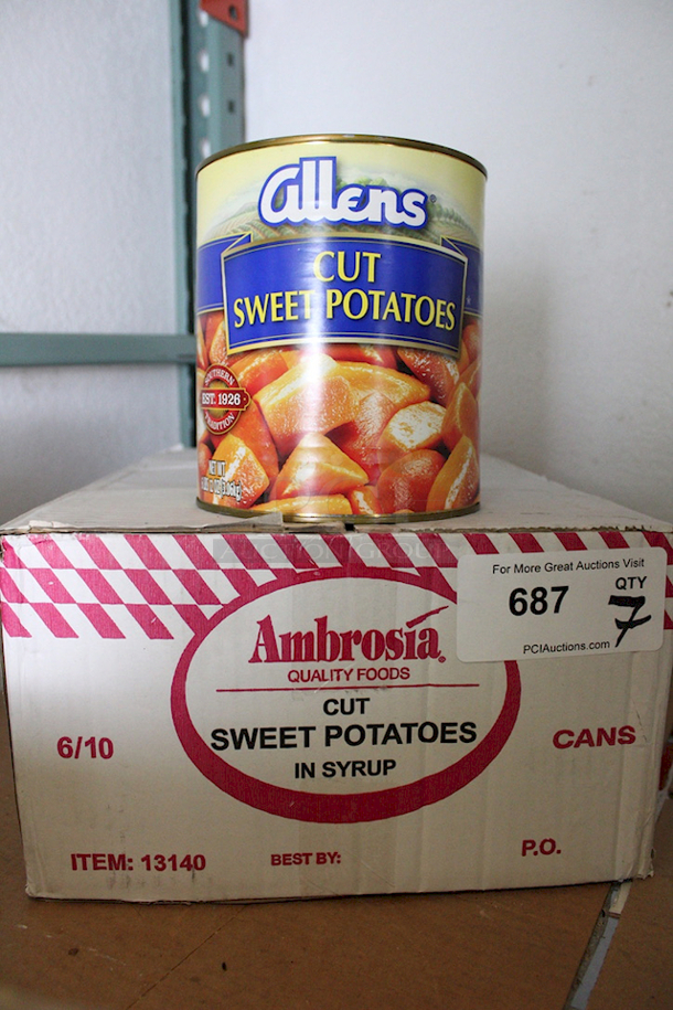 Ambrosia Sweet Potatoes, Cut in Syrup, 6 lbs 4oz. 7 Cans. 7x Your Bid 