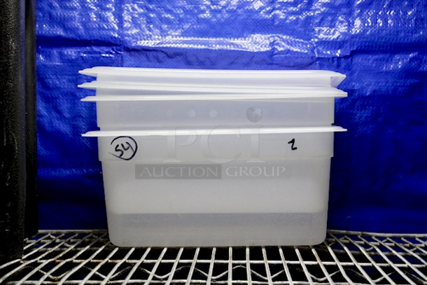 AWESOME! Cambro 36PP190 1/3 Size 5.6qt Translucent Polypropylene Food Pans With Lids - 6" Deep 12-3/4x6x6 2x Your Bid